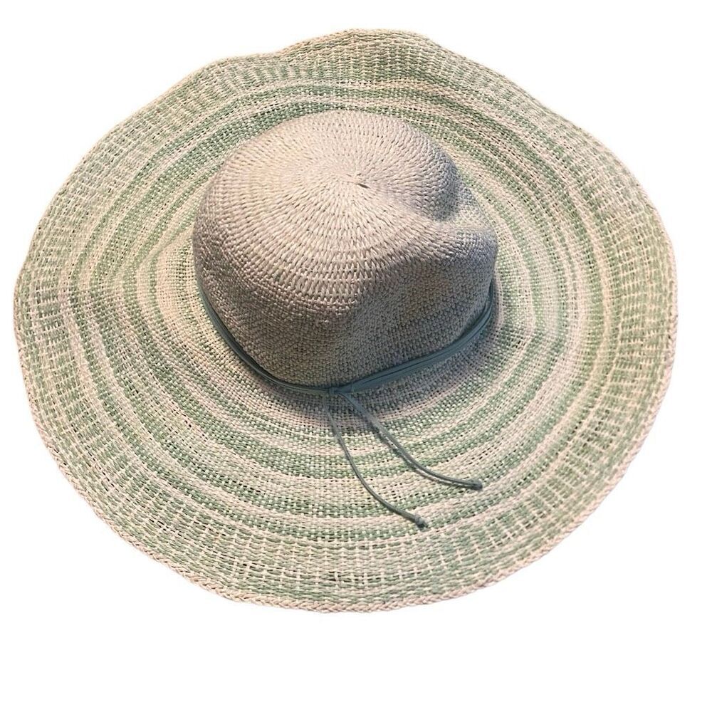 Madison 88 100% paper straw green and tan straw hat